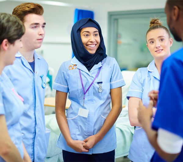 Care home staff gathered for choking training