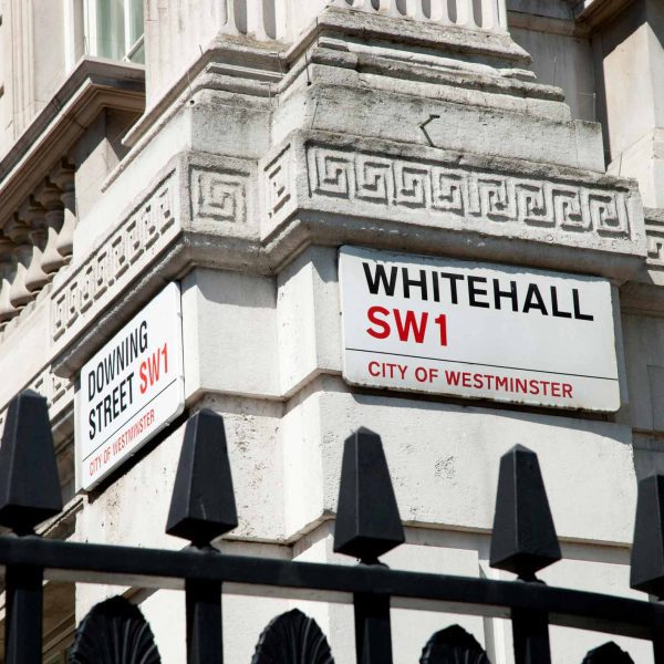 Whitehall street sign in London